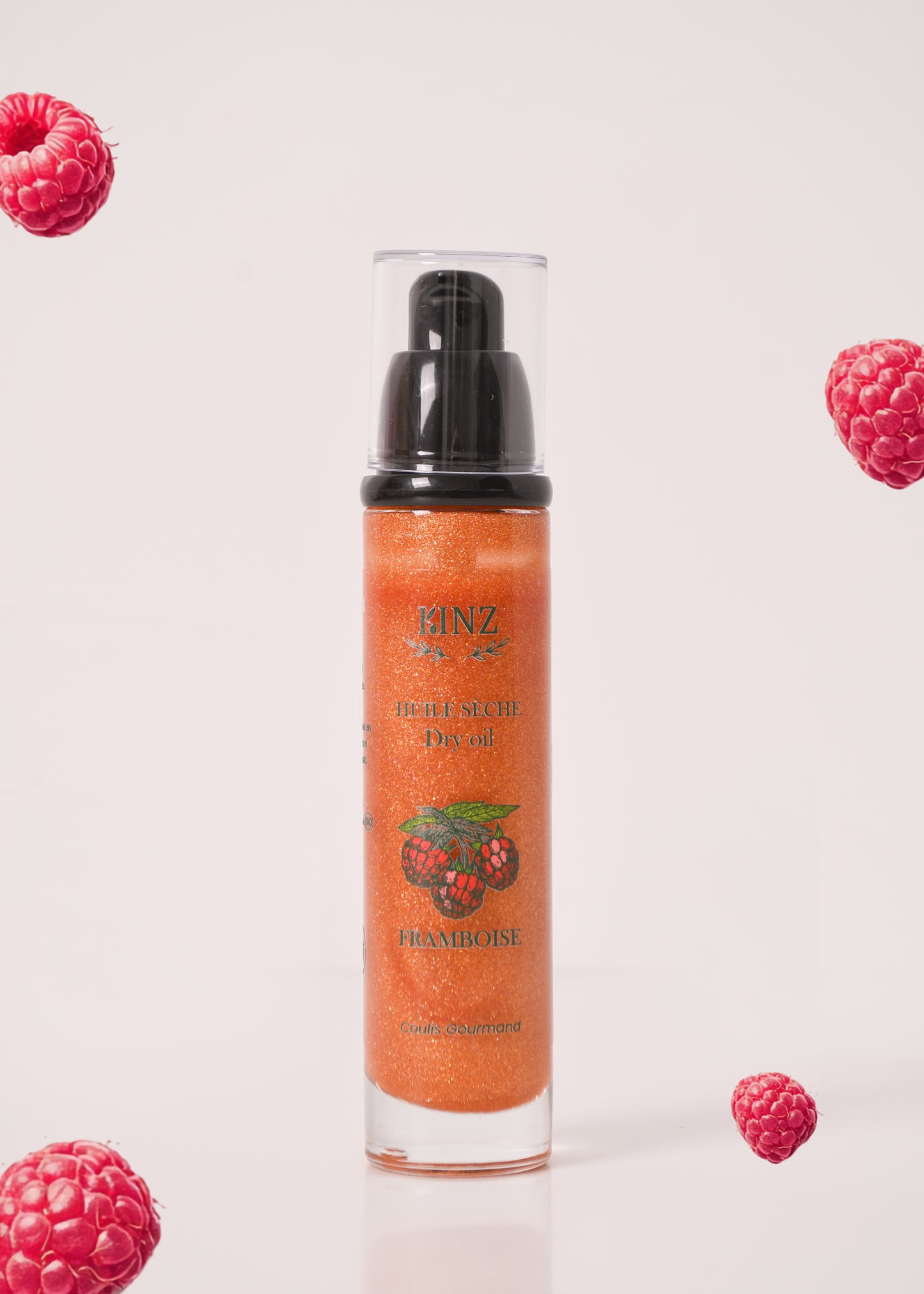 Huile sèche pailletée Framboise