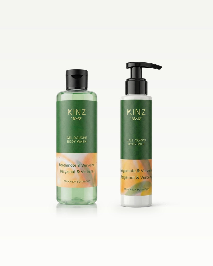 Kinz Fresh & Tonic Duo: shower gel and body lotion with a bergamot and verbena scent