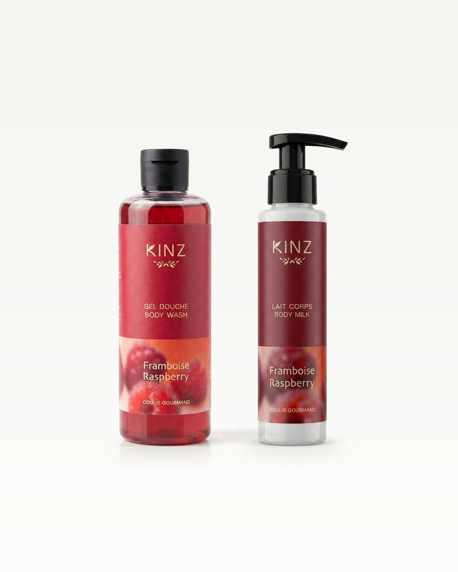 Kinz Fruity Raspberry Duo: shower gel and body lotion with a raspberry scent