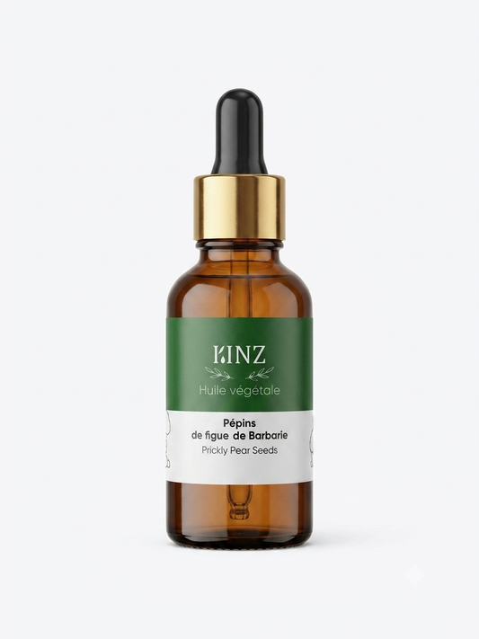 Flacon d'huile de pépins de figue de barbarie bio 100% pure anti-âge Kinz