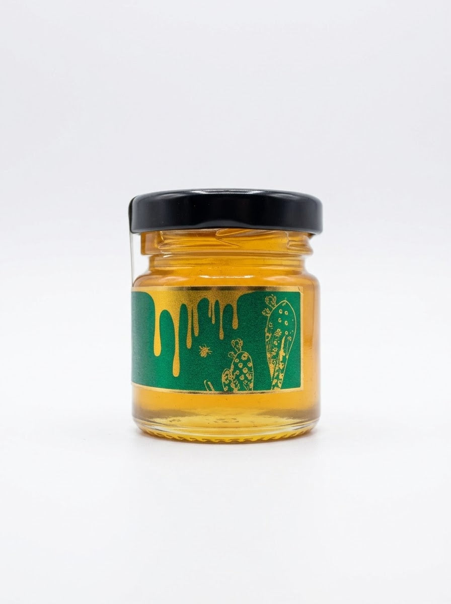 Pot de miel rare des fleurs de figuier de Barbarie Kinz 40 g, vue de profil droit